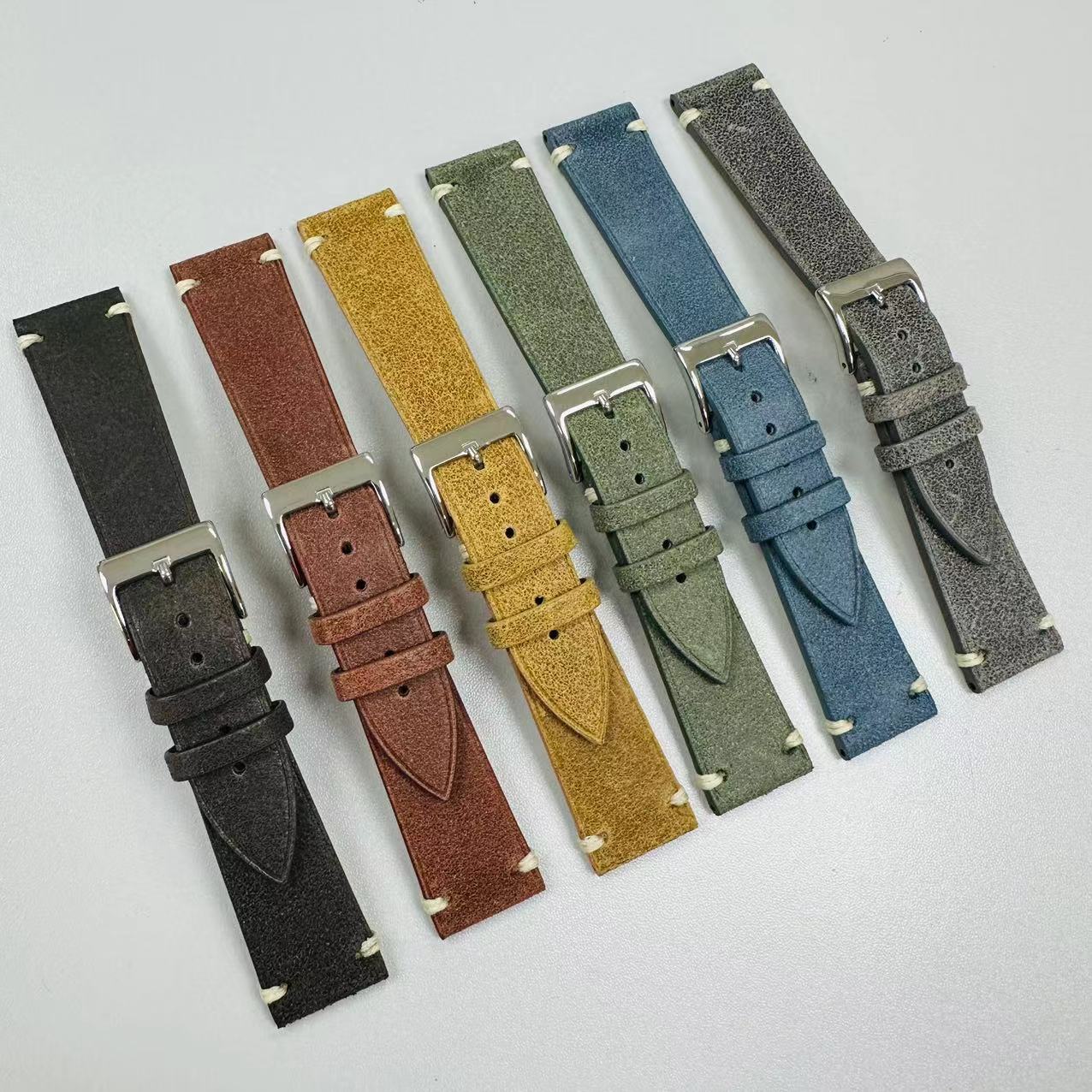 Hand-stitched frosted Calf Leather watch strap - Image 3
