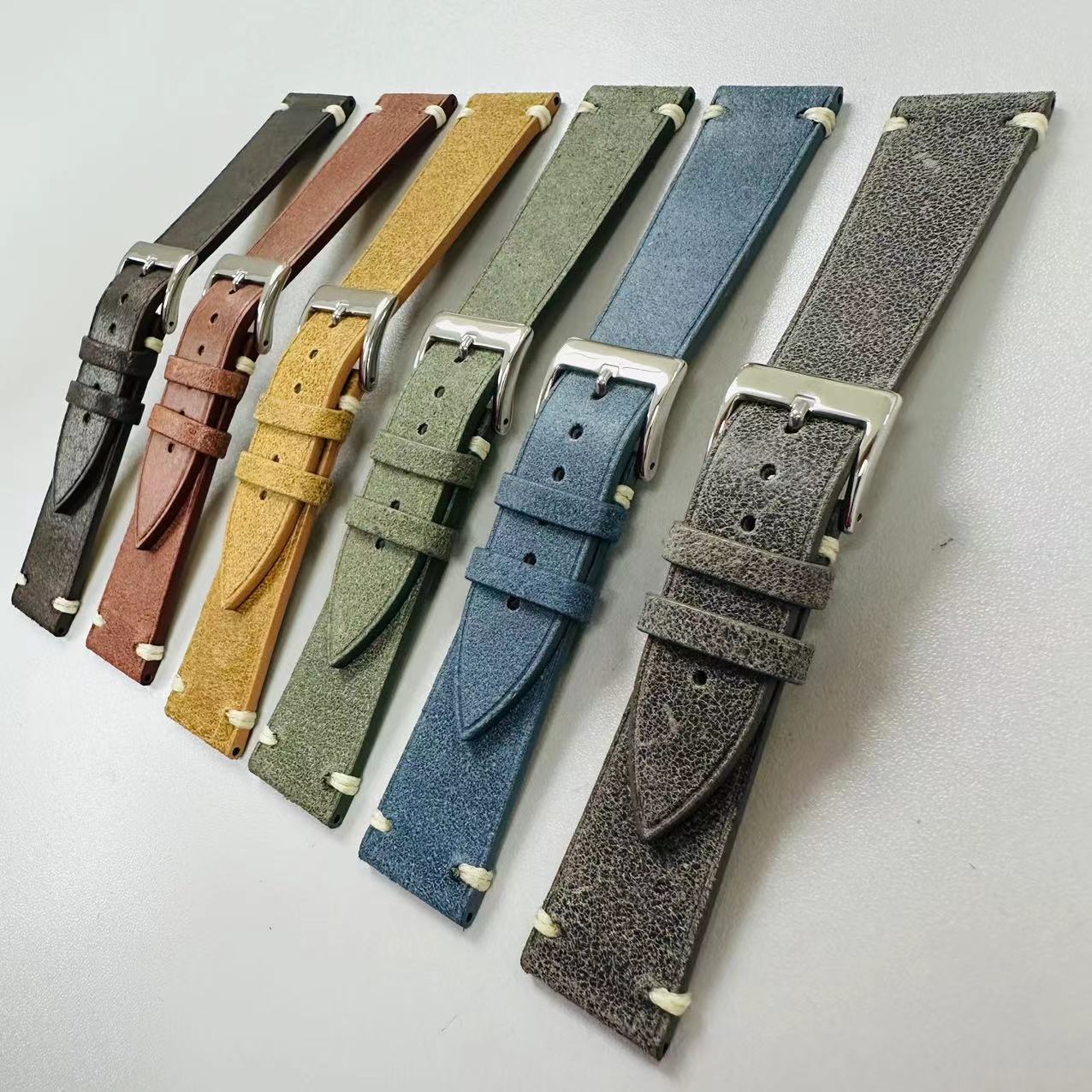 Hand-stitched frosted Calf Leather watch strap - Image 4