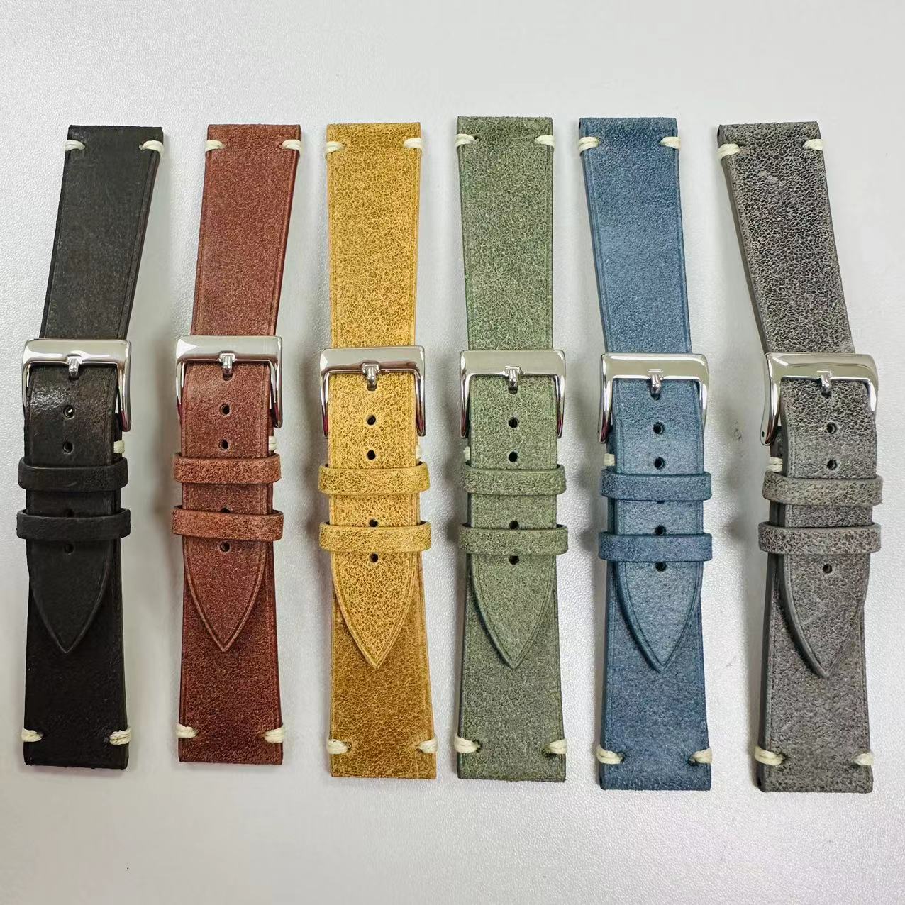 Hand-stitched frosted Calf Leather watch strap - Image 2