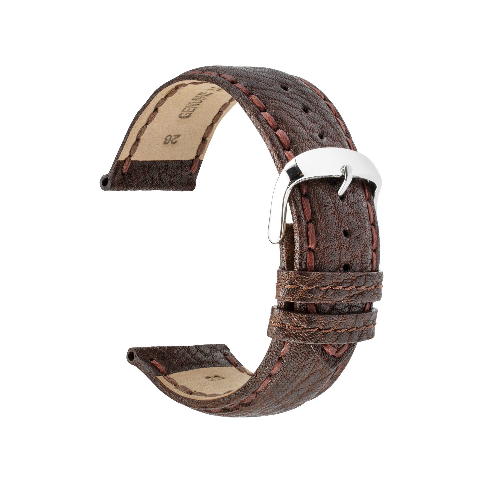Italian Buffalo Leather Hand Stitched Watch Strap - Image 3